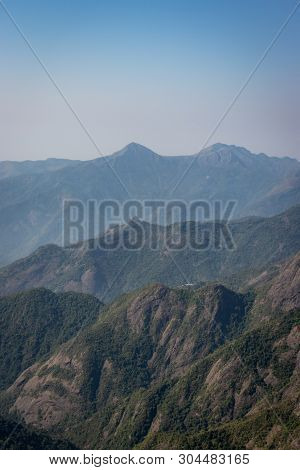 Mountain Range Layers Image Taken At Kodaikanal Tamilnadu India From Top Of The Hill.