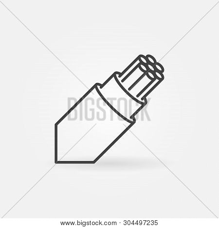 Optical Fiber Breakout Cable Vector Outline Icon Or Design Element