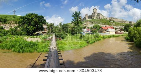 Ancient Fortress Of The 14-18th Centuries And District Karvasary In Kamianets-podilskyi. Panoramic V