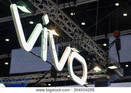 Bangkok, Thailand - June 02, 2019 : Vivo Logo In Thailand Mobile Expo 2019 , Vivo Is One Of China Sm