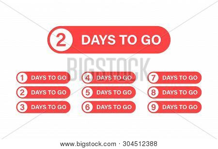 Number 1, 2, 3, 4, 5, 6, 7, 8, 9, 10, Of Days Left To Go. Collection Badges Sale, Landing Page, Bann