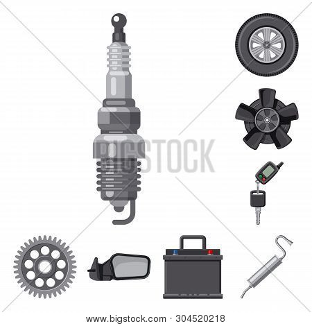 Vector Design Of Auto And Part Icon. Collection Of Auto And Car Stock Vector Illustration.