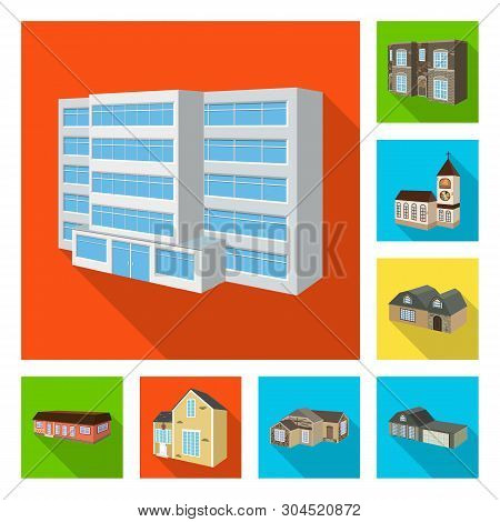 Vector Illustration Of Facade And Housing Icon. Collection Of Facade And Infrastructure Stock Vector