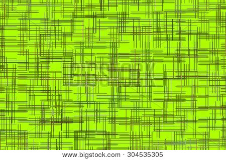 Green Abstract Grid And Striped Pattern As Background. Digitally Generated Image.