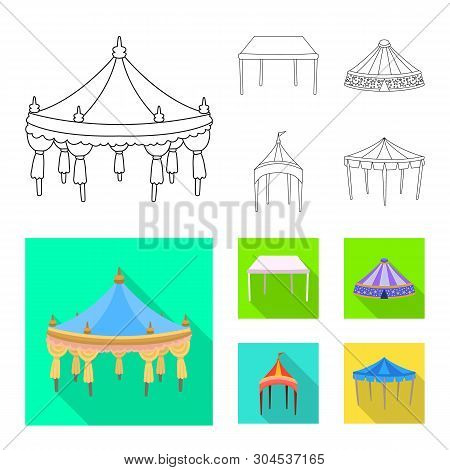 Vector Design Of Roof And Folding Logo. Set Of Roof And Architecture Stock Vector Illustration.
