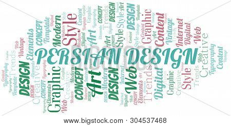 Persian Design Word Cloud. Wordcloud Made With Text Only.