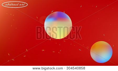 Recent Space Fantasy. Background Texture, Smoot. Elementary Colorific Illustration.  Red Colored Bac