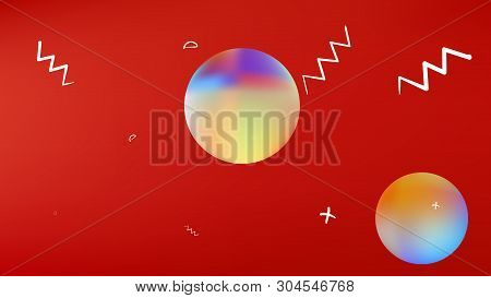 Clear Space Fantasy. Background Texture, Smoot. Creative Colorific Illustration.  Red Colored Backgr