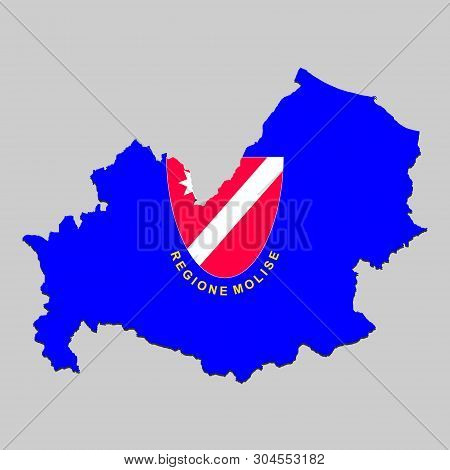 Map Of Molise Is A State Italy With Flag. Vector Illustration