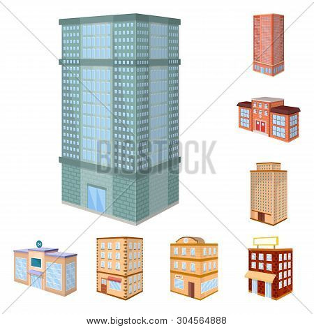 Vector Illustration Of City And Build Sign. Collection Of City And Apartment Stock Vector Illustrati