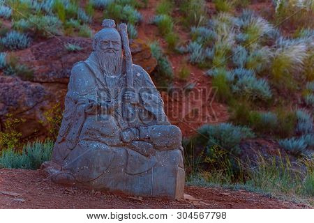 Statue Of Sagaan Ubgen, White Old Man Standing Outdoors
