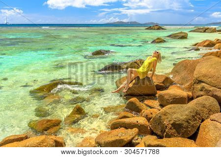 Remote Anse La Blague, Southeast Of Praslin Near Grande And Petite Anse And View Of Grande And Petit