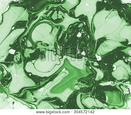 Hand-painted Green Abstract Background. Design For Background, Banner, Flaer,poster,brochure Etc.