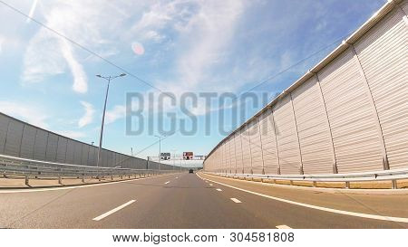 Travel By Car On The Bypass Road To The Crimean Bridge
