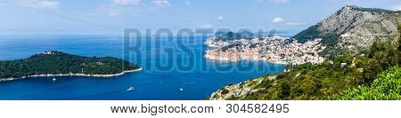 View From Mount Sdr To Otok Lokrum, A Small Island Near Dubrovnik Croatia