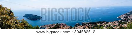 View From Mount Sdr To Otok Lokrum, A Small Island Near Dubrovnik Croatia