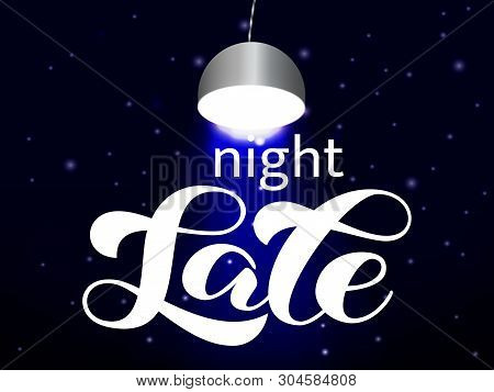 Night Sale Brush Lettering. Vector Illustration For Banner Or Card