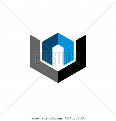 N U Letter Hexagon Shape Logo Template Illustration Design. Vector Eps 10.