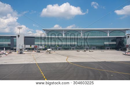 Istanbul, Turkey - 25 May 2019:  Main Terminal And Gates Of New Istanbul Airport Known By Iata Code 