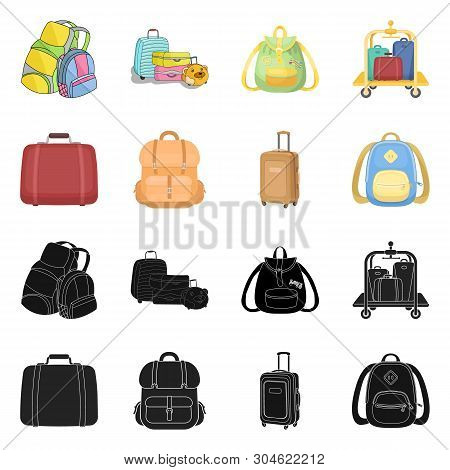 Vector Design Of Backpack And Bag  Symbol. Collection Of Backpack And School Stock Vector Illustrati