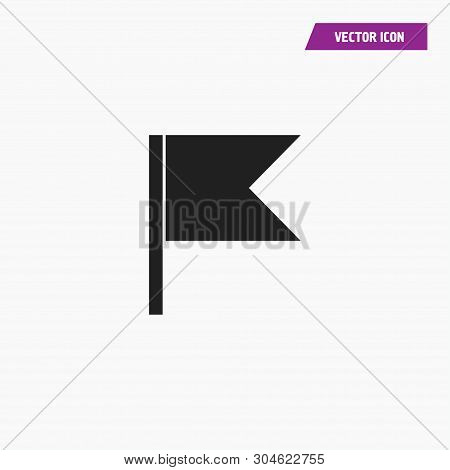 Black Flag Icon With Triangle Shape Corners. Vector On White Background.