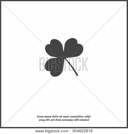 Vector Icon Three-leafed Clover Icon On White Isolated Background.