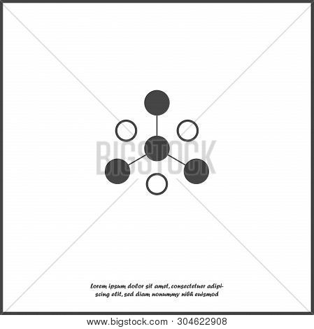 Vector Icon Business Network Consisting Of Multiple Users. Icon Communication On White Isolated Back