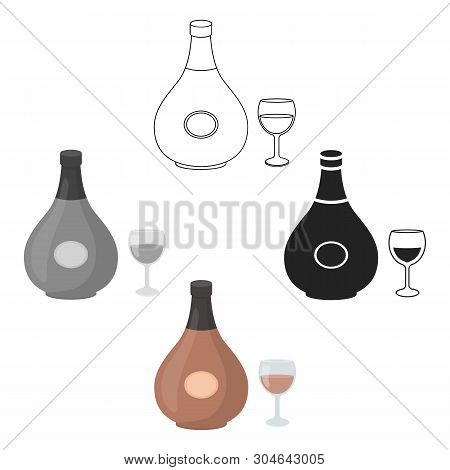 Cognac Icon In Cartoon, Black Style Isolated On White Background. Alcohol Symbol Stock Vector Illust