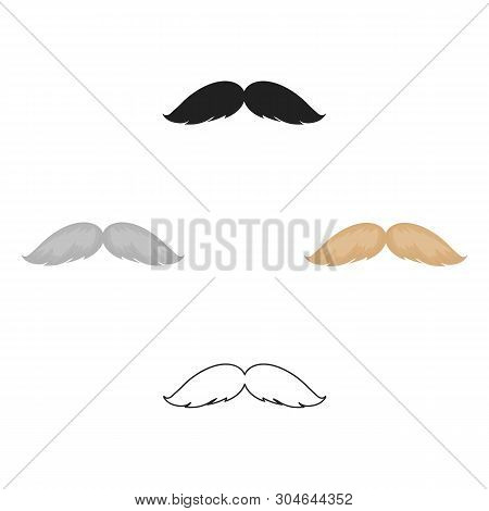 Man S Mustache Icon In Cartoon, Black Style Isolated On White Background. Beard Symbol Stock Vector 
