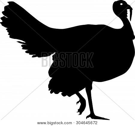 Turkey Black Vector Silhouette Clip Art Image