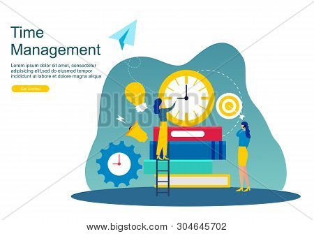 Web Page Time Management And Procrastination Concept. Planning And Strategy For Business Banner