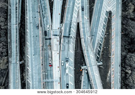 Aerial View Of The Verrazzano-narrows Bridge In Brooklyn And Staten Island.