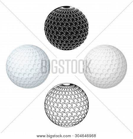 Golf Ball.golf Club Single Icon In Cartoon, Black Style Vector Symbol Stock Illustration Web.