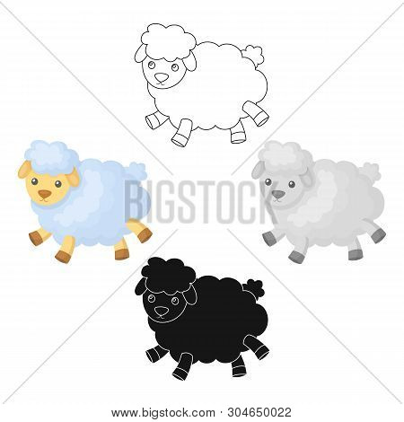 Toy Sheep Icon In Cartoon, Black Style Isolated On White Background. Sleep And Rest Symbol Stock Vec