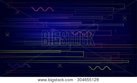 Speed Colorful Trendy Line Geometric Elements Connection Vector Background
