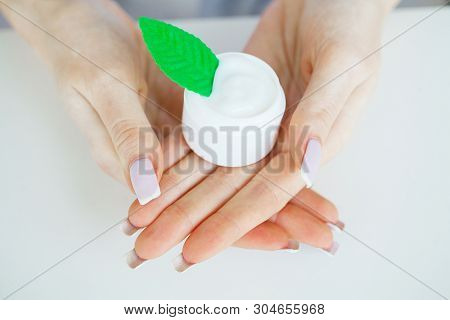 Scin Care. Scientist Hands Testing Texture Of Beauty Products