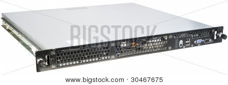 Rackmount Server แยกต่างหากบนพื้นสีขาว