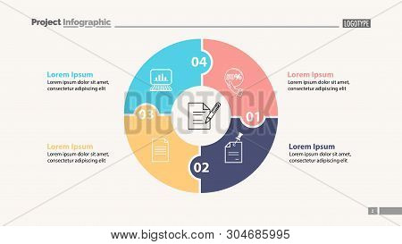 Four Jigsaw Puzzle Elements Diagram Template. Business Data. Graph, Chart, Design. Creative Concept 