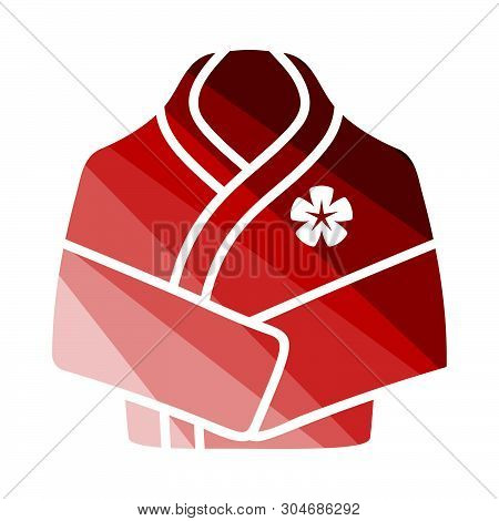 Spa Bathrobe Icon. Flat Color Ladder Design. Vector Illustration.