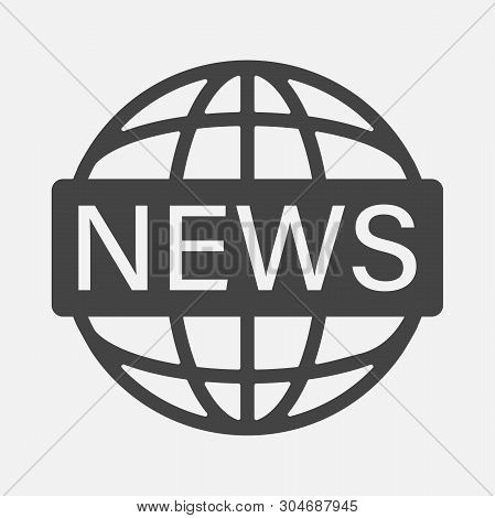Vector Icon  World News.image Inscription News On The Globe