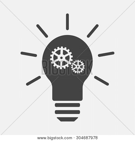 Vector Icon  Idea Arose. Icon Of  Light Bulb With A Gear
