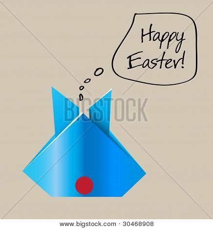 Påskekort Origami Bunny