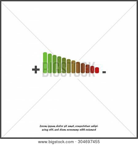 Vector Icon Adjustment Of Loudness On White Isolated Background.