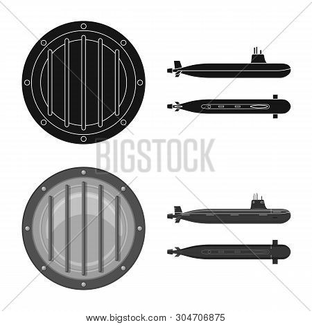 Vector Illustration Of War  And Ship Icon. Set Of War  And Fleet Vector Icon For Stock.