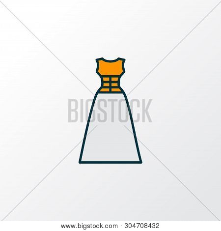 Evening Wear Icon Colored Line Symbol. Premium Quality Isolated Corsage Dress Element In Trendy Styl