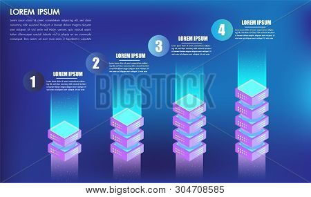 Isometric Infographics Design 4 Options Leves Or Steps For Business Concept Success 3d Boxes, Can Be