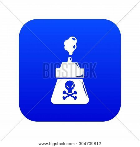 Poison Icon Blue Vector Isolated On White Background