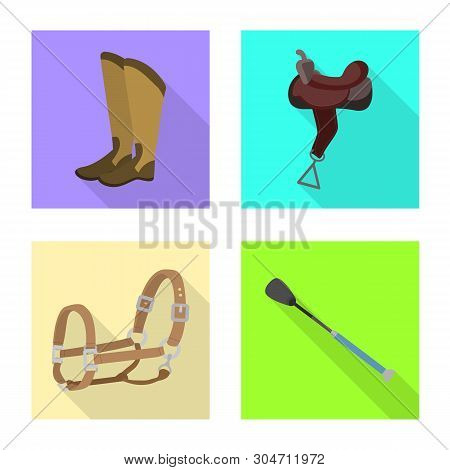 Isolated Object Of Track And Racing  Logo. Collection Of Track And Riding Vector Icon For Stock.