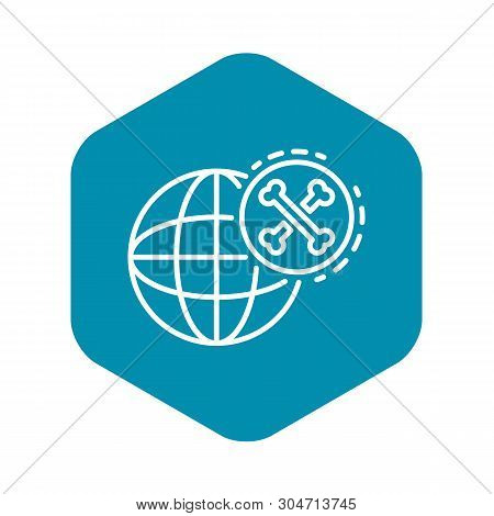Global Bones Atack Icon. Outline Global Bones Atack Vector Icon For Web Design Isolated On White Bac