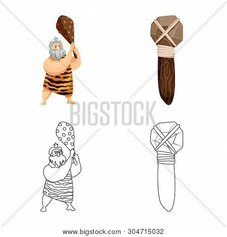 Vector Illustration Of Evolution  And Prehistory Icon. Set Of Evolution  And Development  Stock Symb